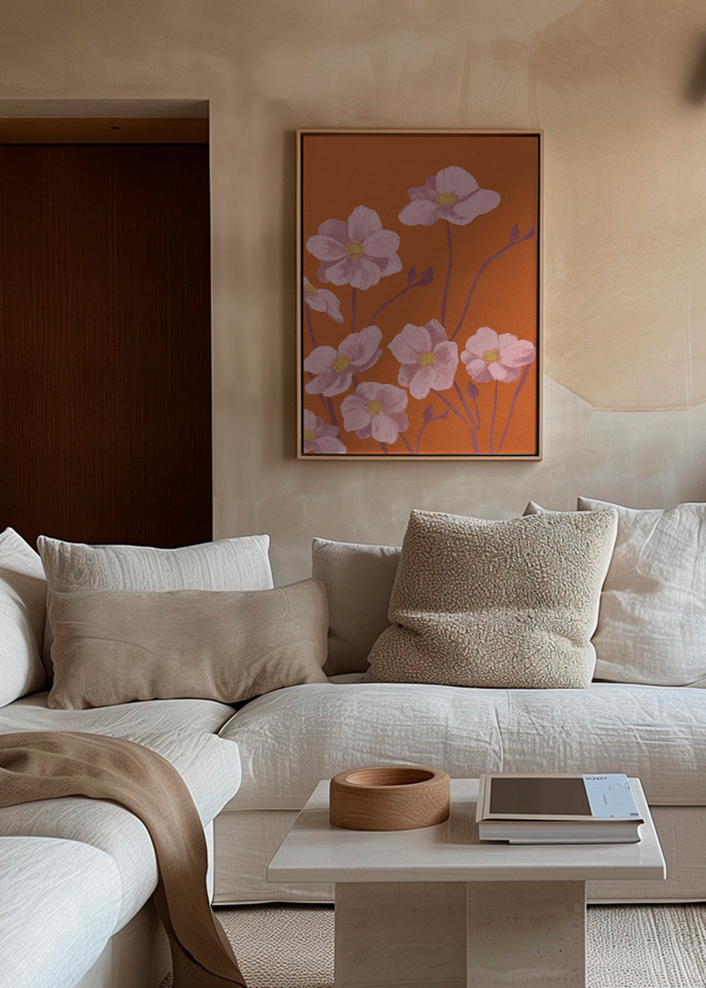 Botanisk plakat Lyserød anemone