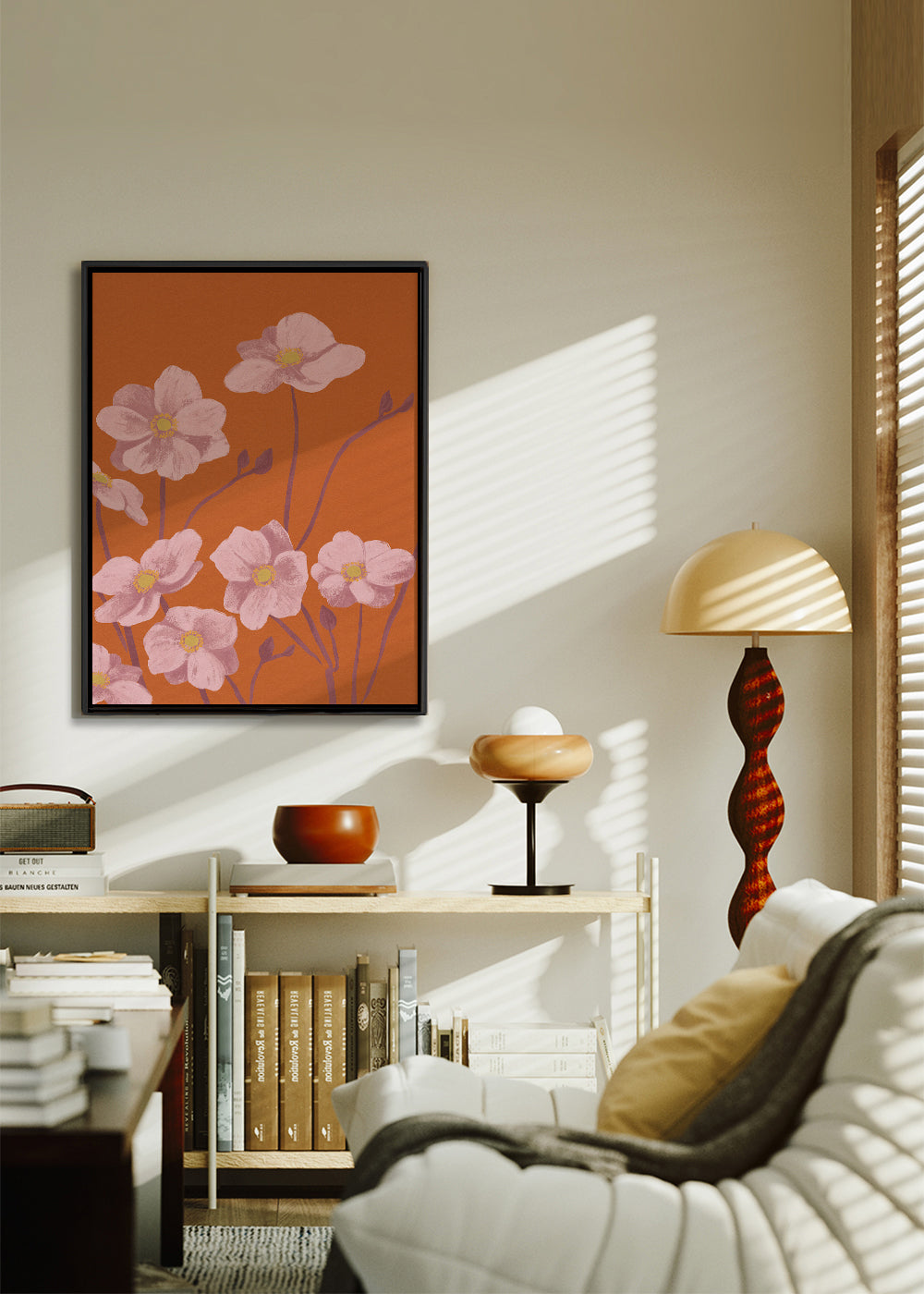 Botanisk plakat Lyserød anemone
