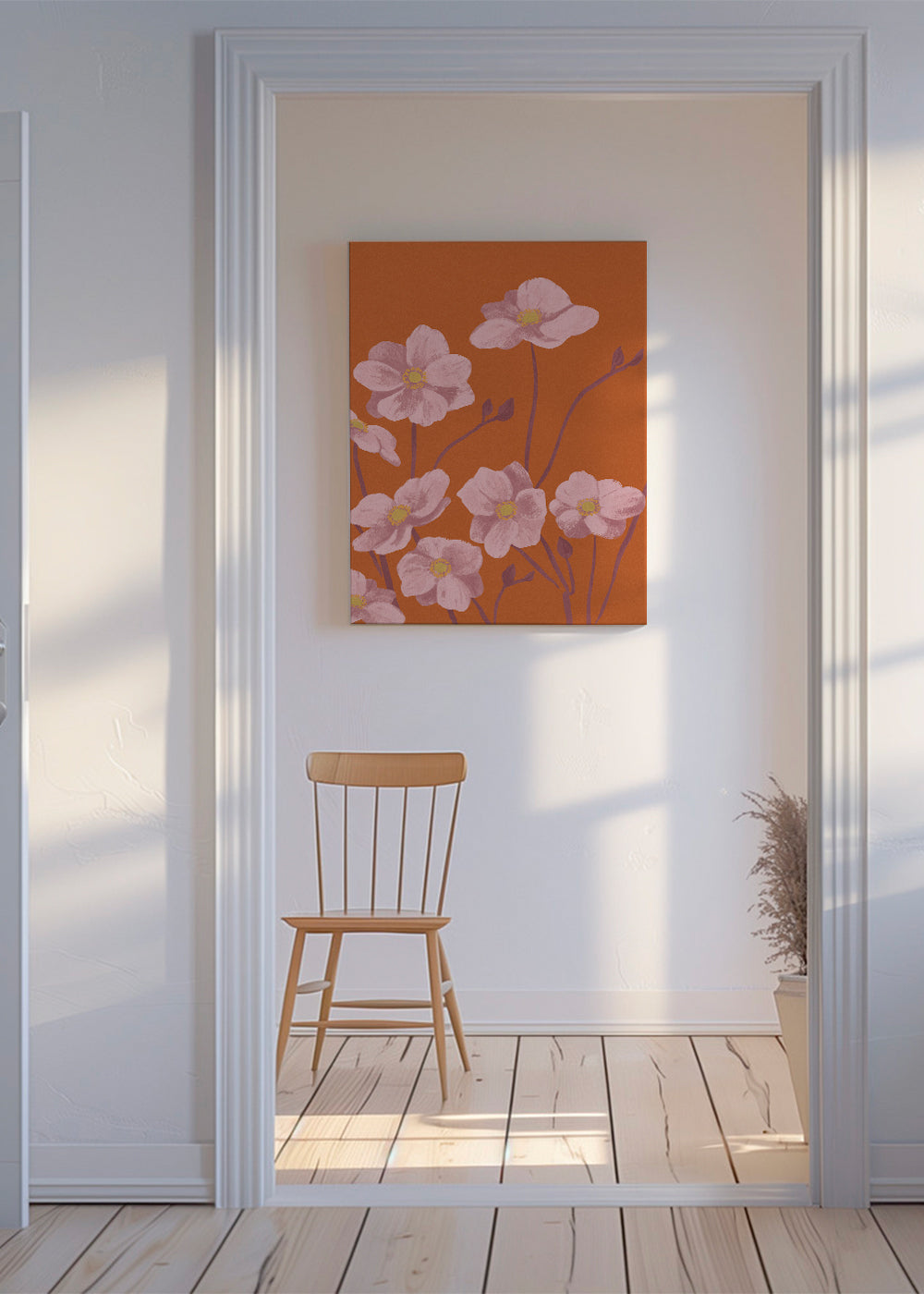Botanisk plakat Lyserød anemone