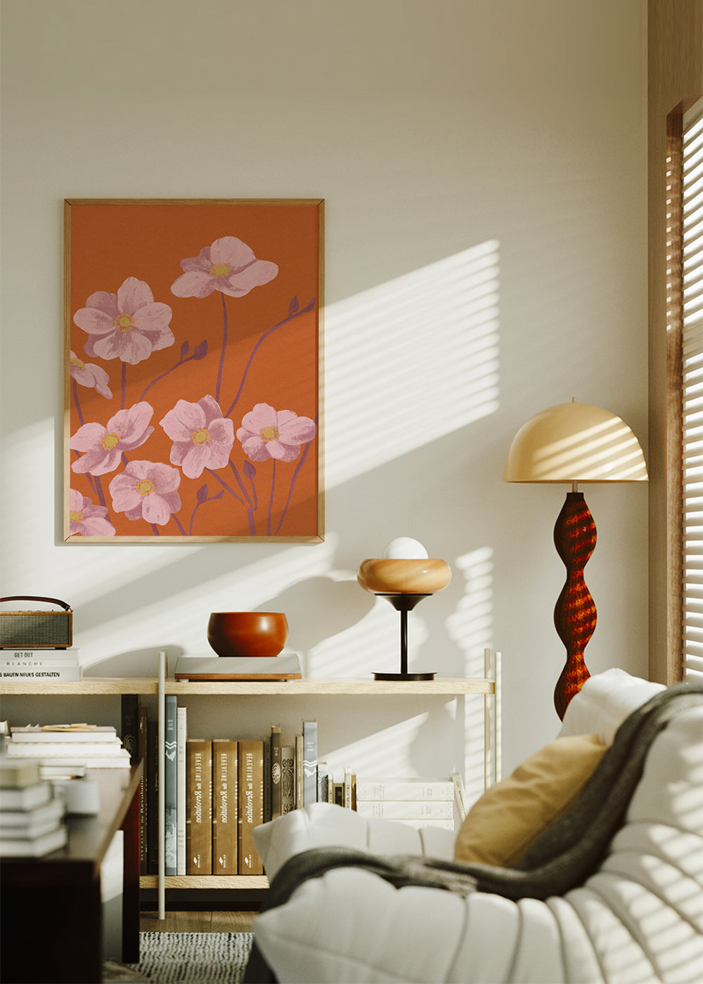 Botanisk plakat Lyserød anemone