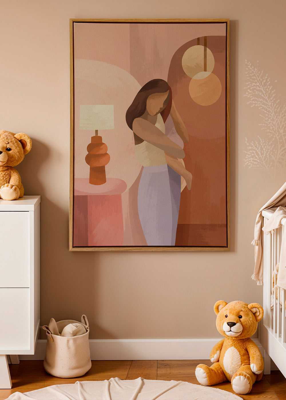 Moder-illustration i pastelfarver