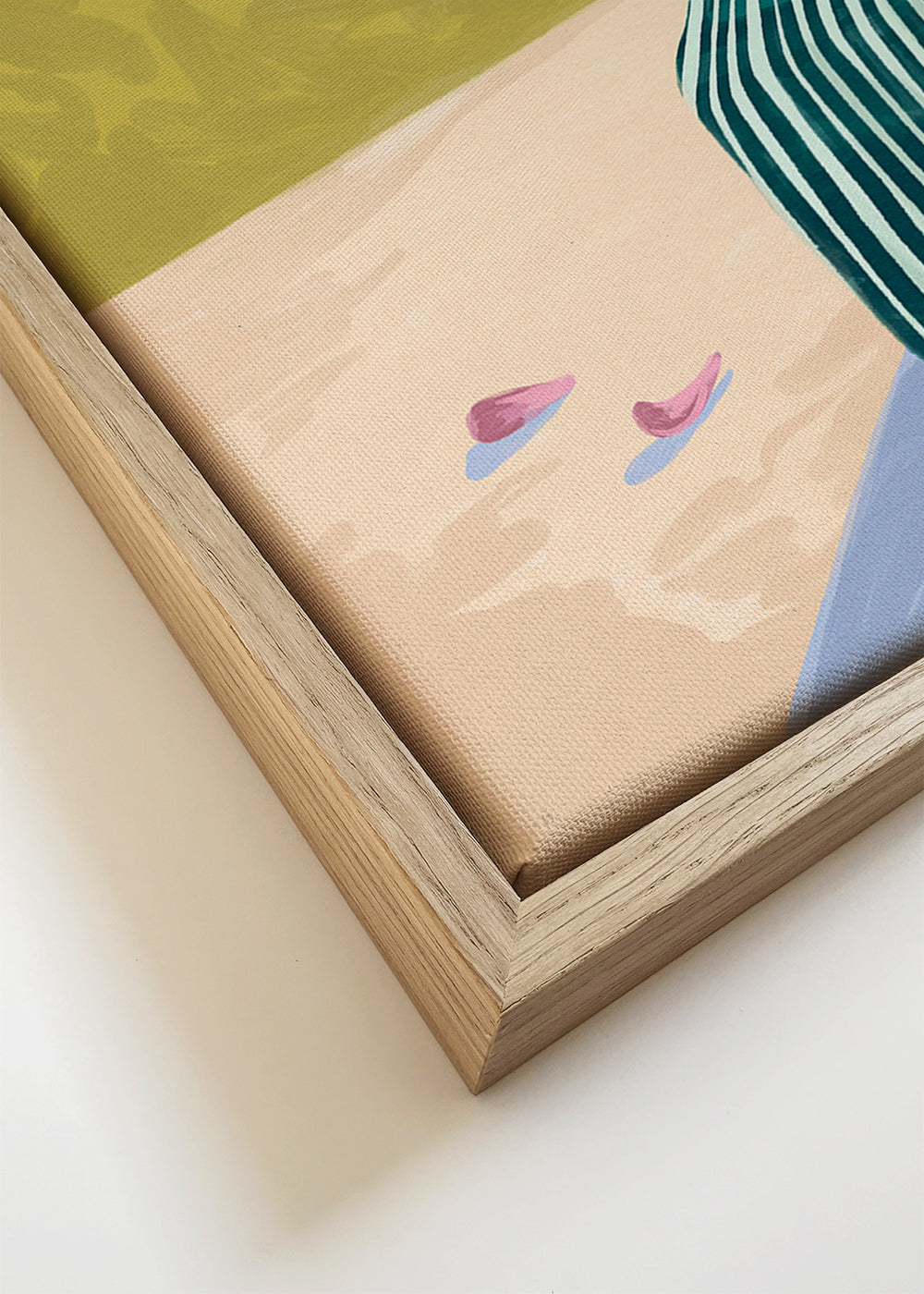 Botanisk plakat stribet vase med buket