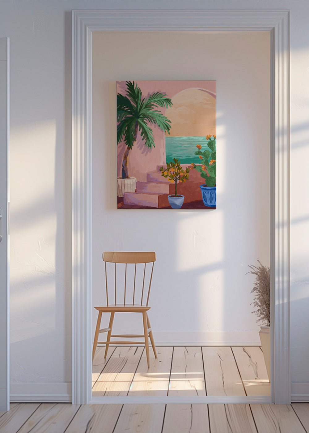 Botanisk plakat med palme og kaktus