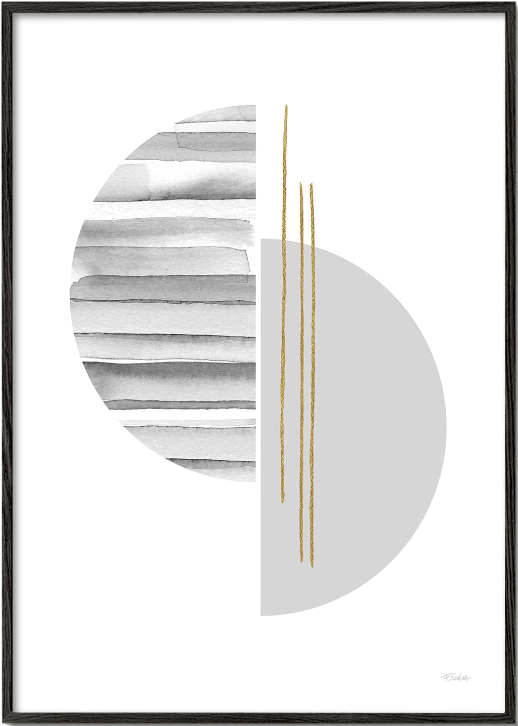 Geometrisk plakat minimal med gyldne streger