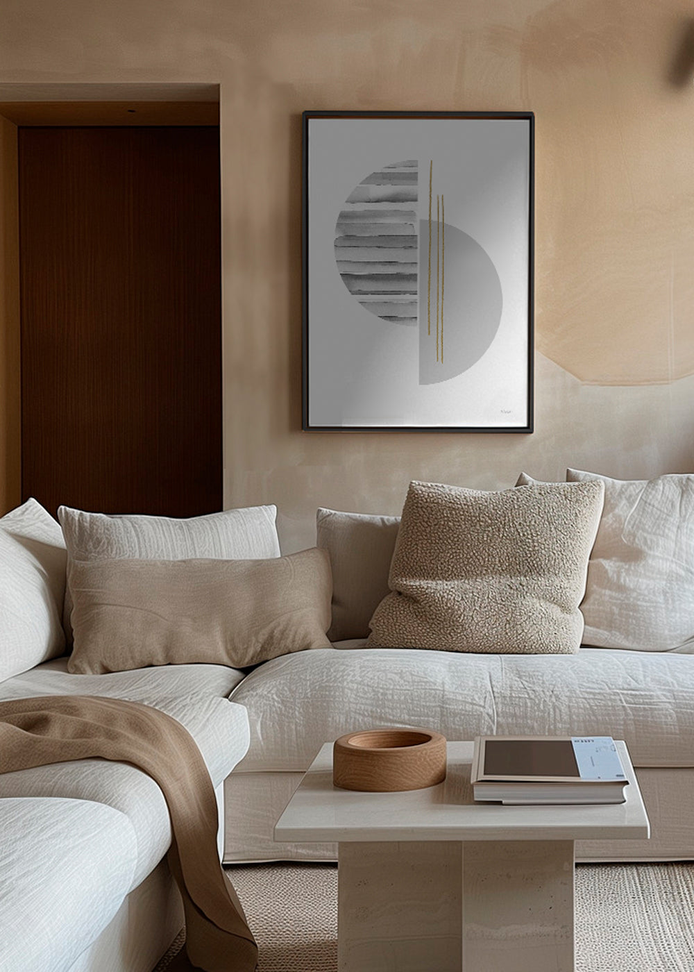Geometrisk plakat minimal med gyldne streger