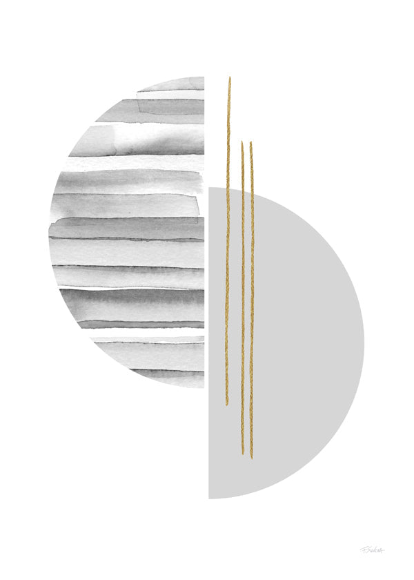 Geometrisk plakat minimal med gyldne streger