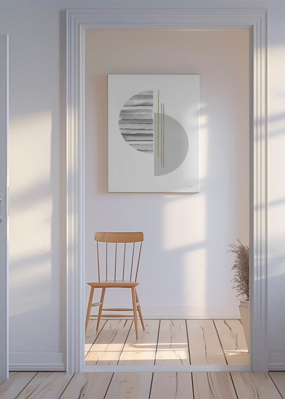 Geometrisk plakat minimal med gyldne streger