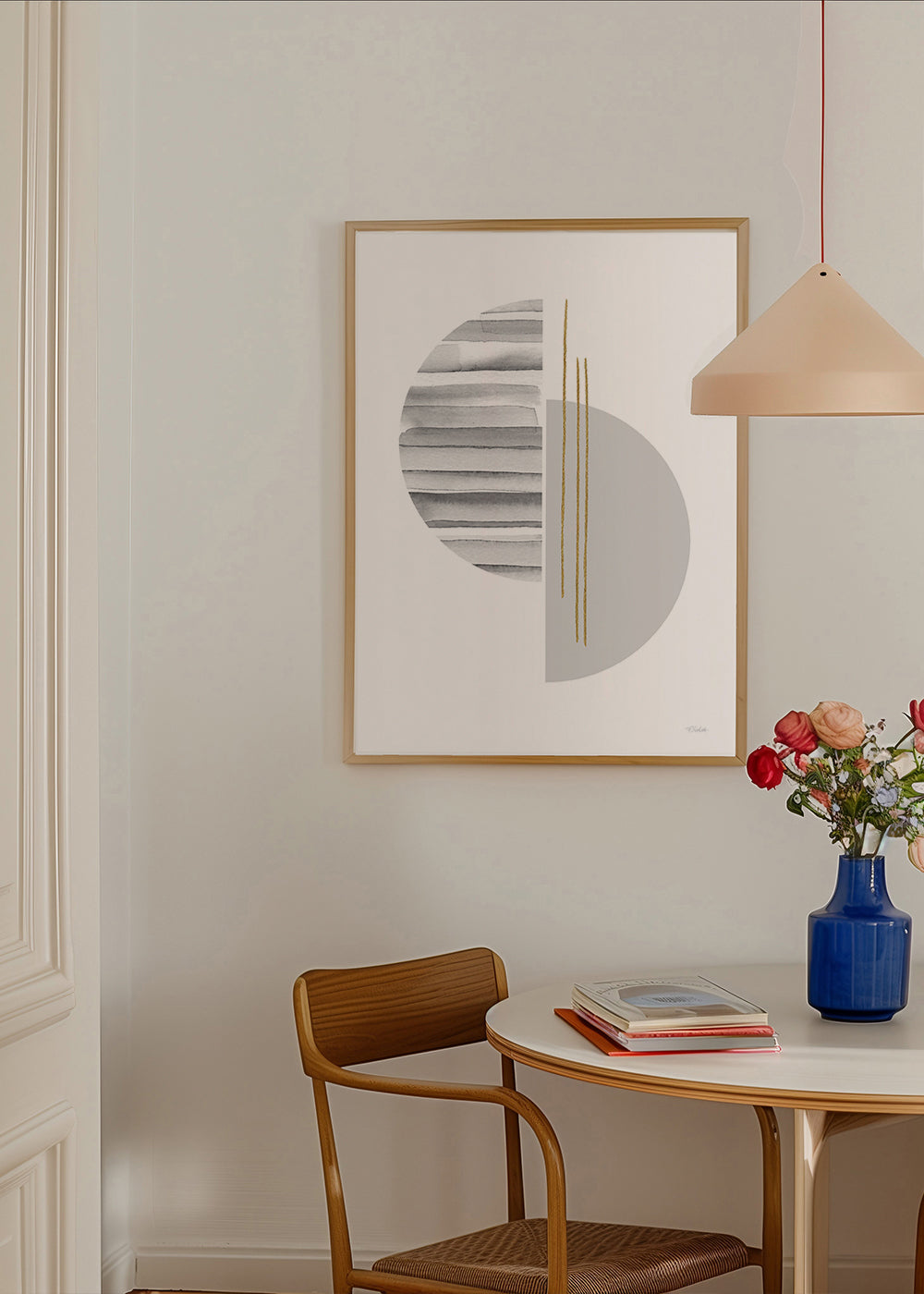 Geometrisk plakat minimal med gyldne streger