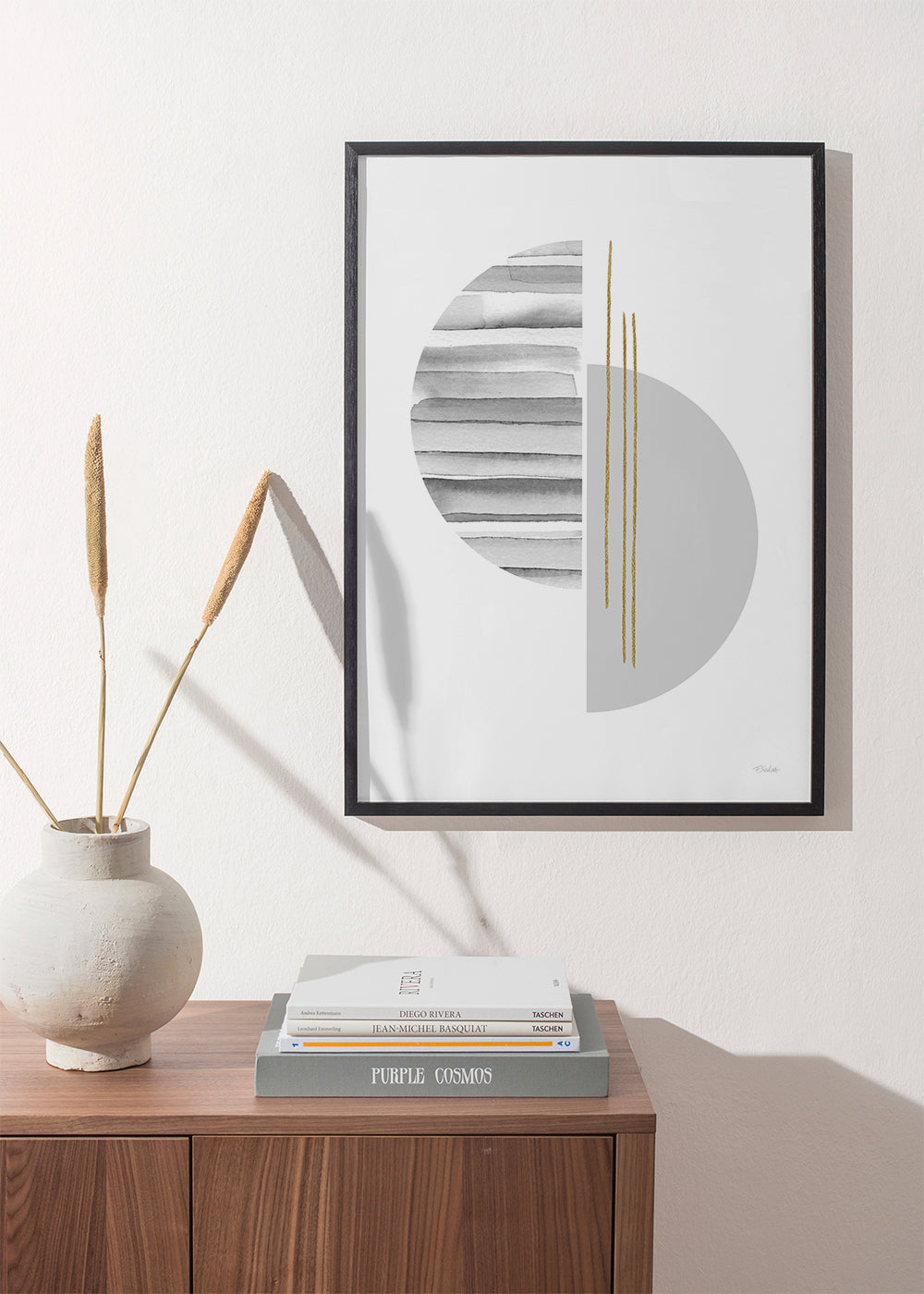 Geometrisk plakat minimal med gyldne streger