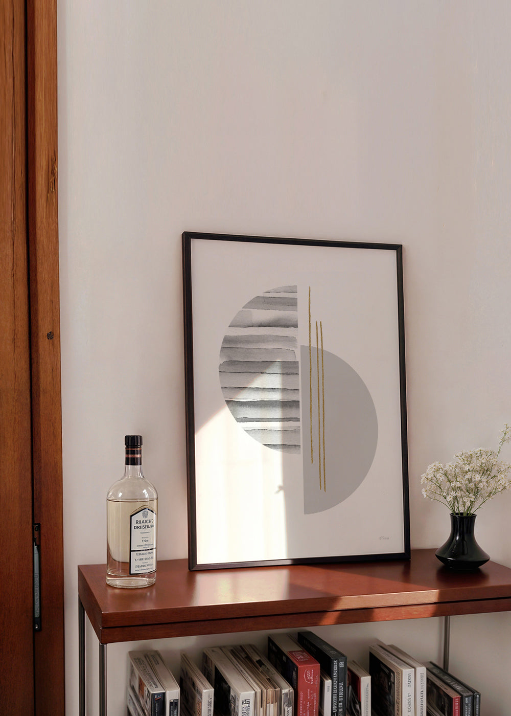 Geometrisk plakat minimal med gyldne streger