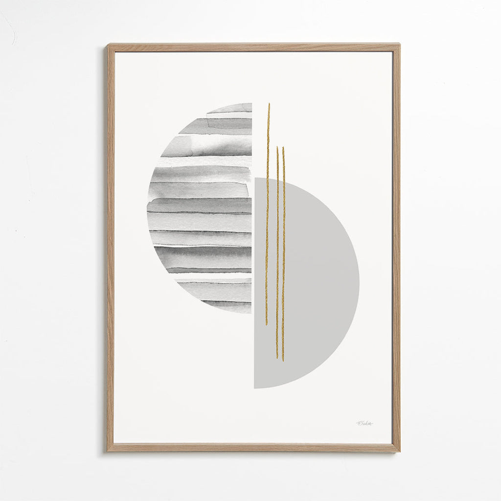Geometrisk plakat minimal med gyldne streger