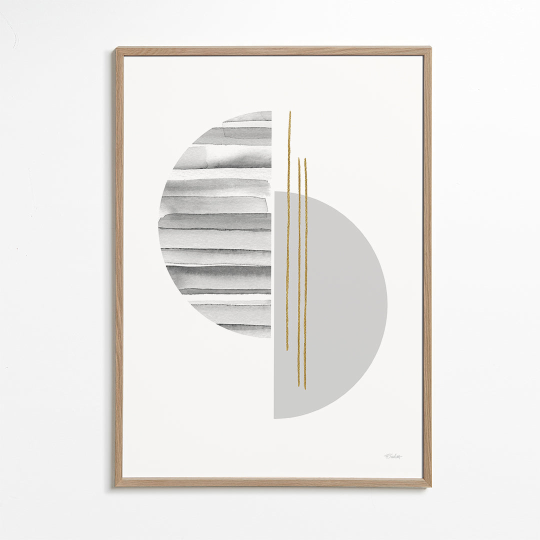 Geometrisk plakat minimal med gyldne streger