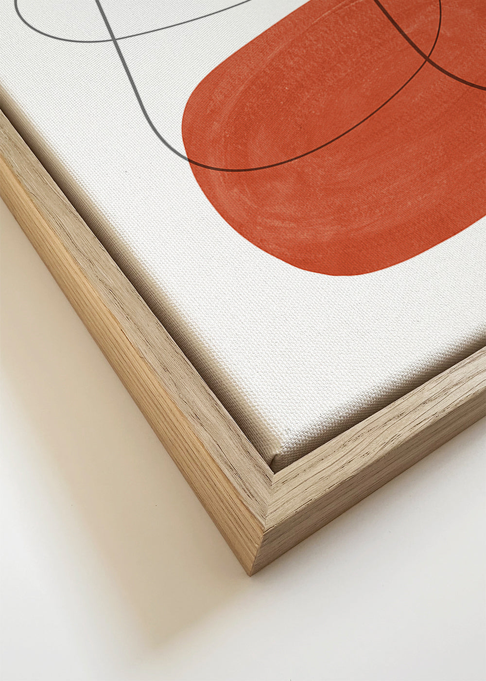 Abstrakt kunst terracotta og beige