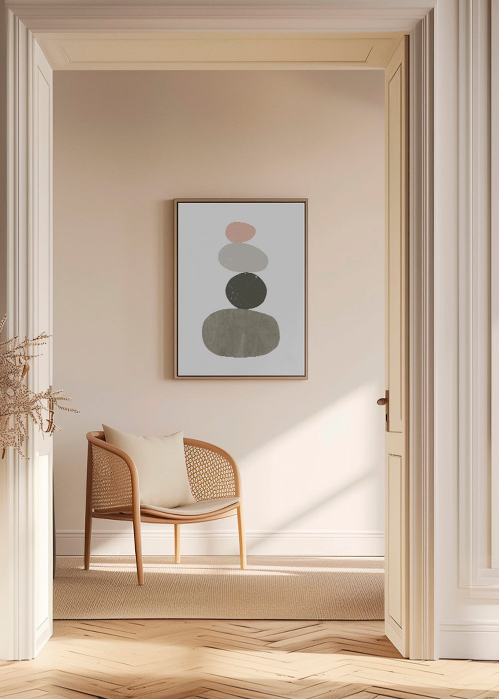 Afslappende design med stablede sten