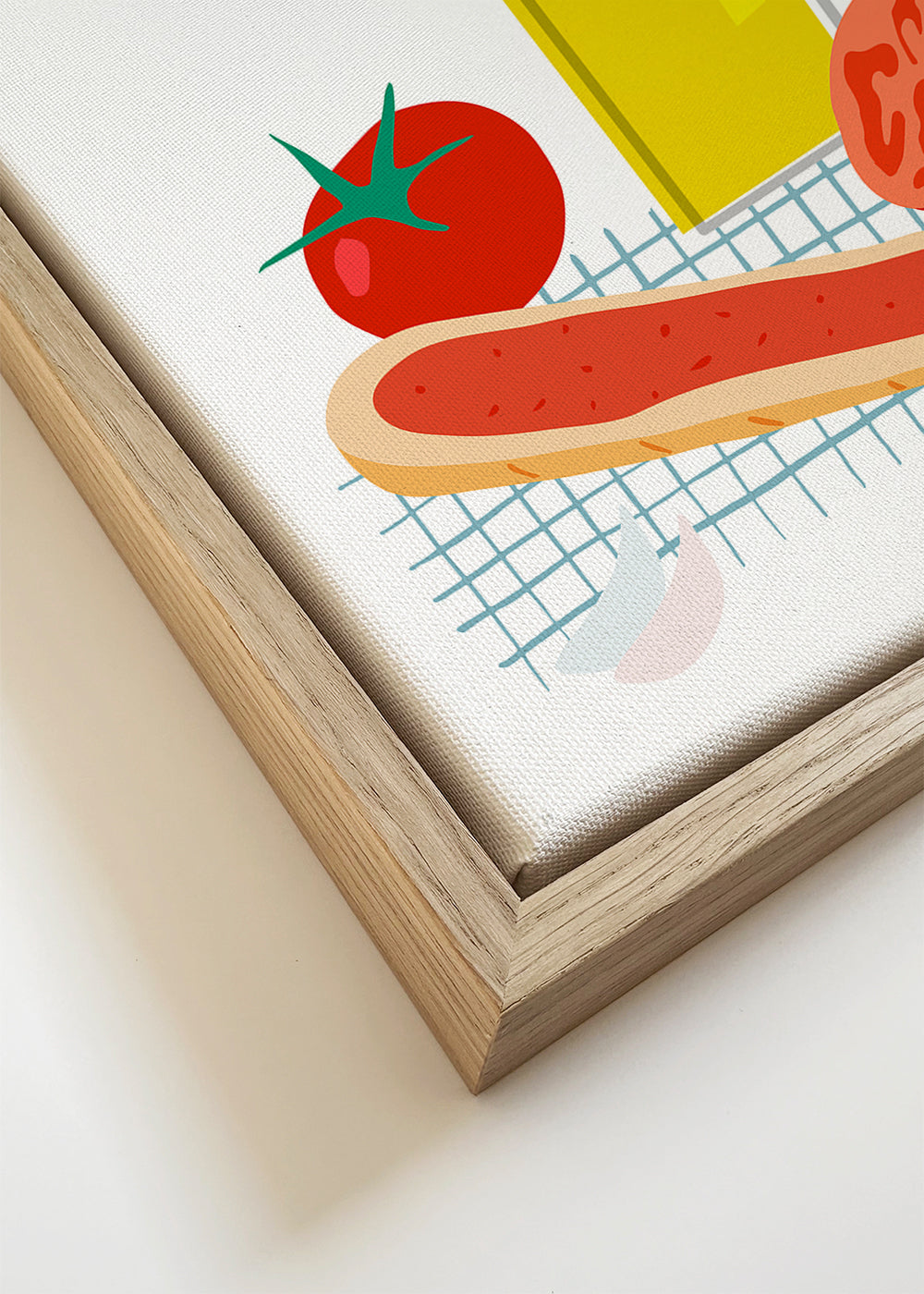 Køkkenkunst med brød og tomat illustration