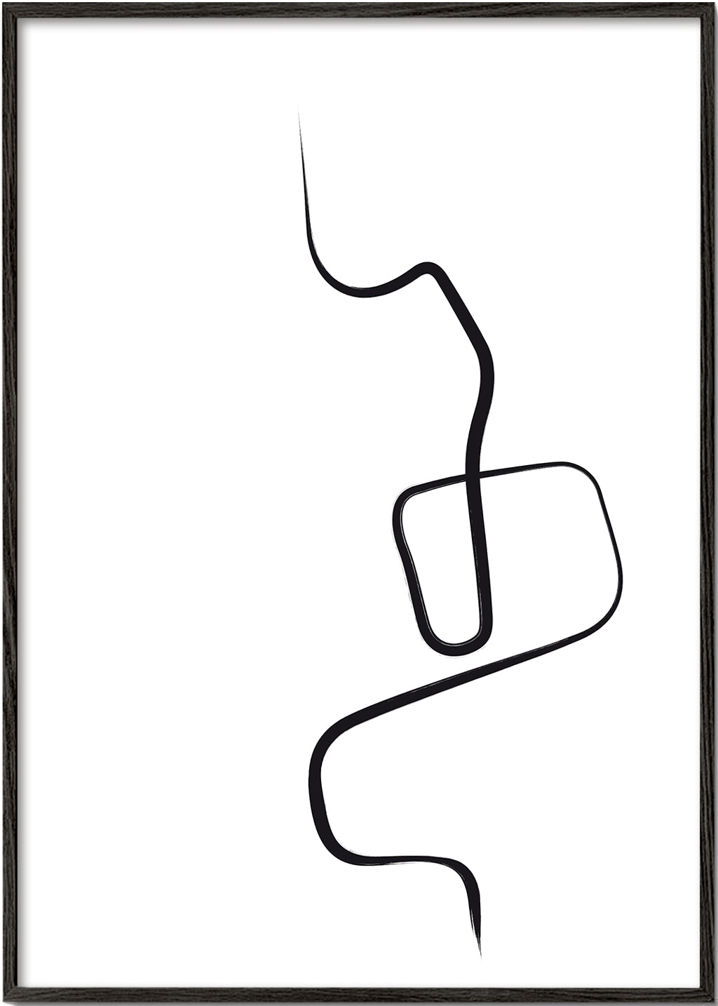 Minimalistisk billede med sort linje