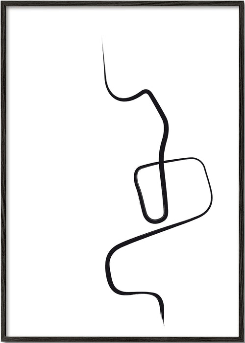 Minimalistisk billede med sort linje