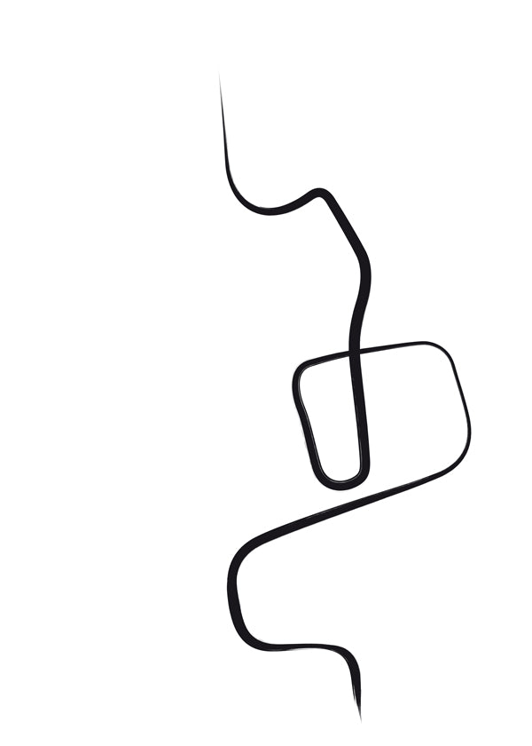 Minimalistisk billede med sort linje