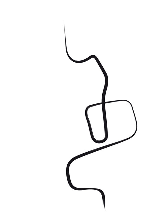 Minimalistisk billede med sort linje
