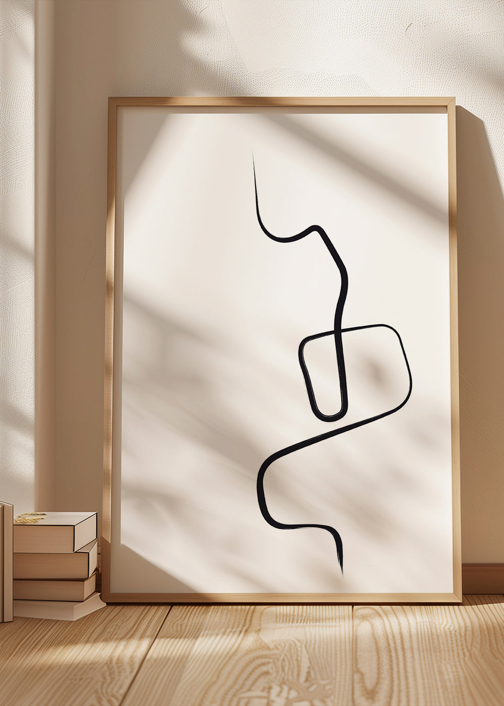 Minimalistisk billede med sort linje