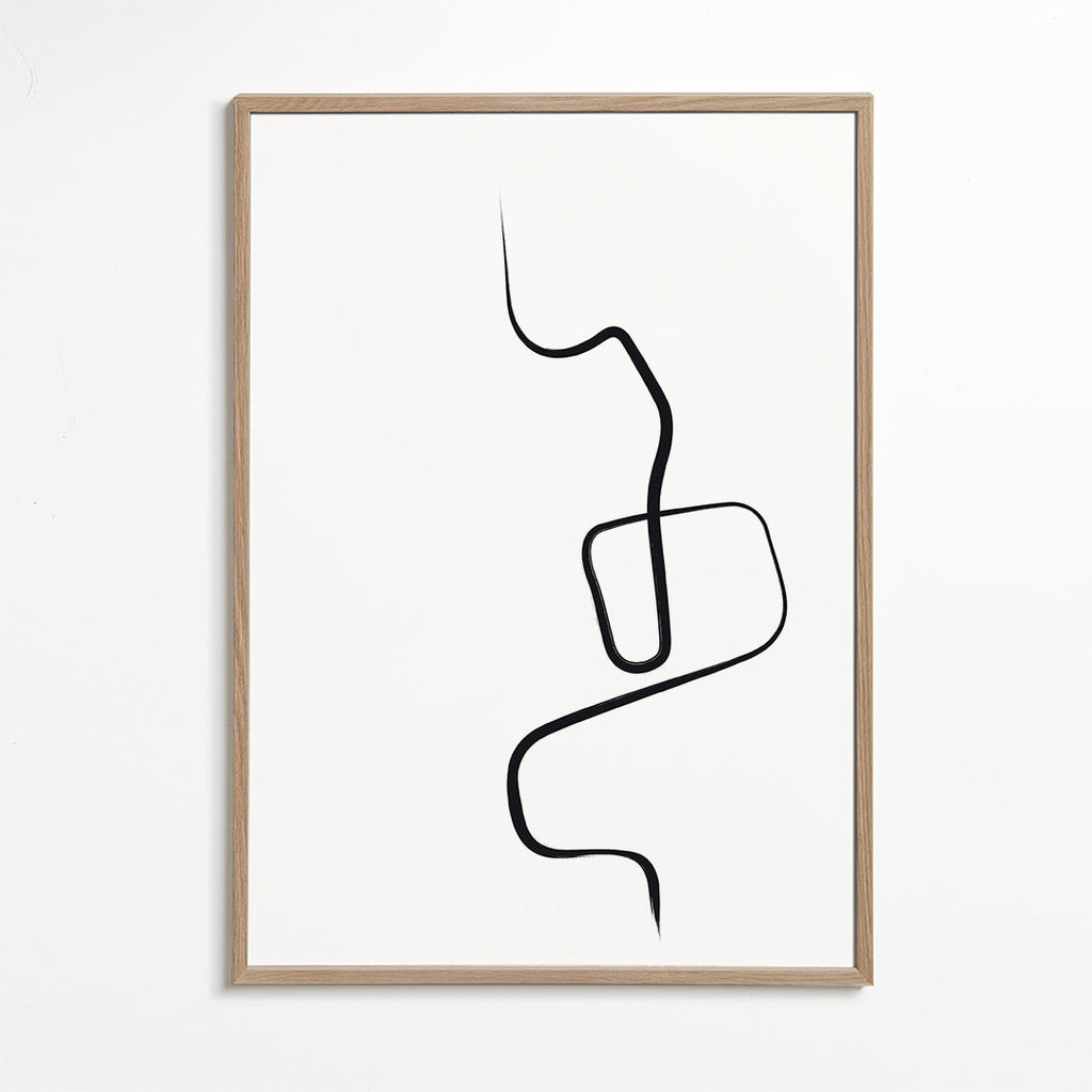 Minimalistisk billede med sort linje