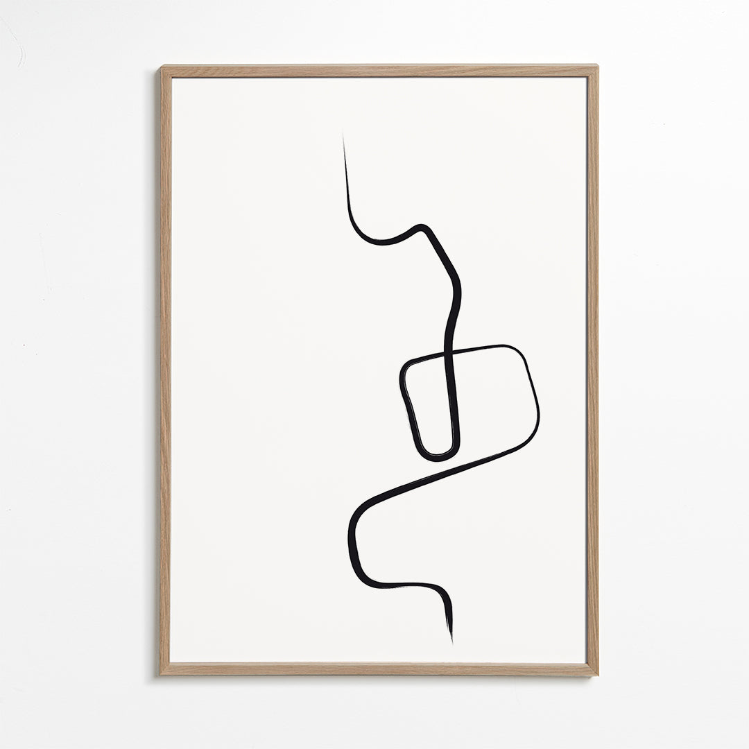 Minimalistisk billede med sort linje
