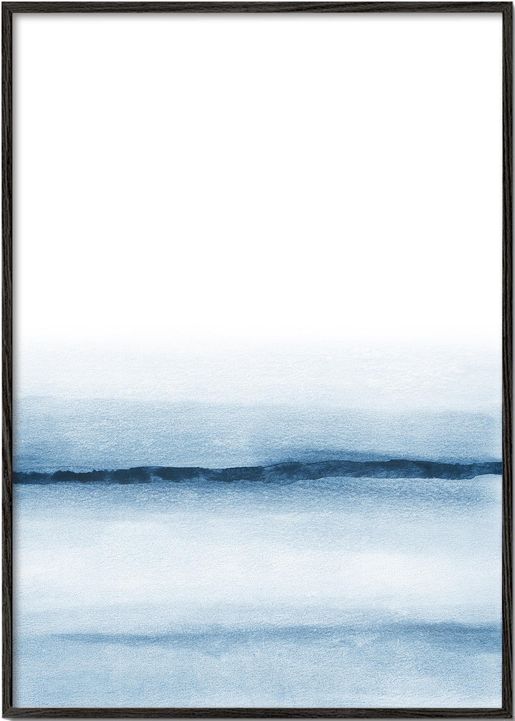 Landskab akvarel minimal blå