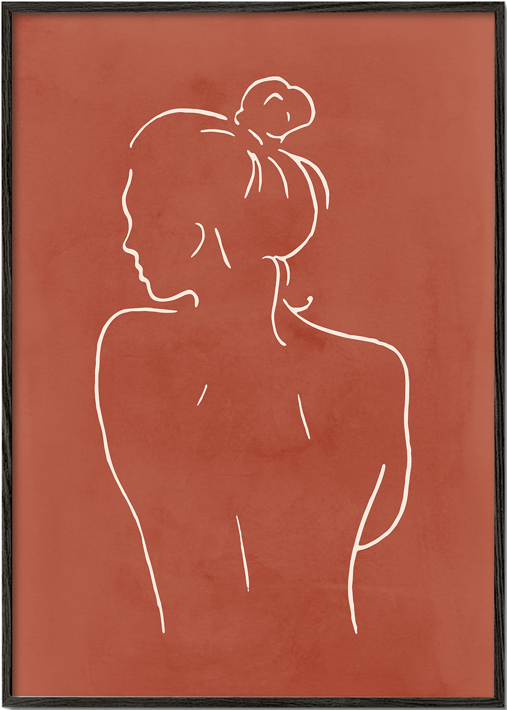 Linjetegning af kvindeligt torso sienna