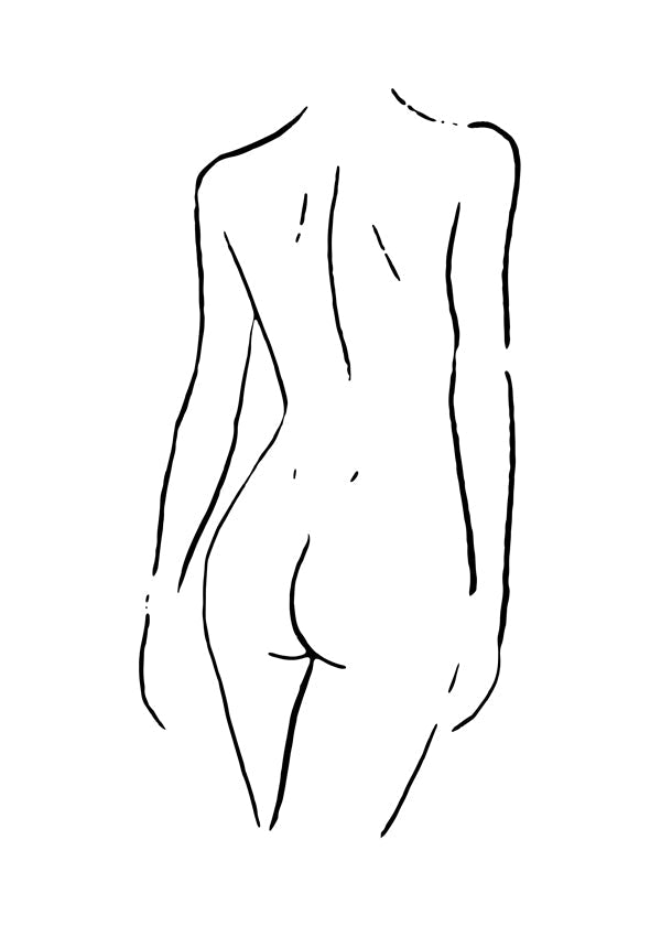 Minimalistisk linjeillustration af krop