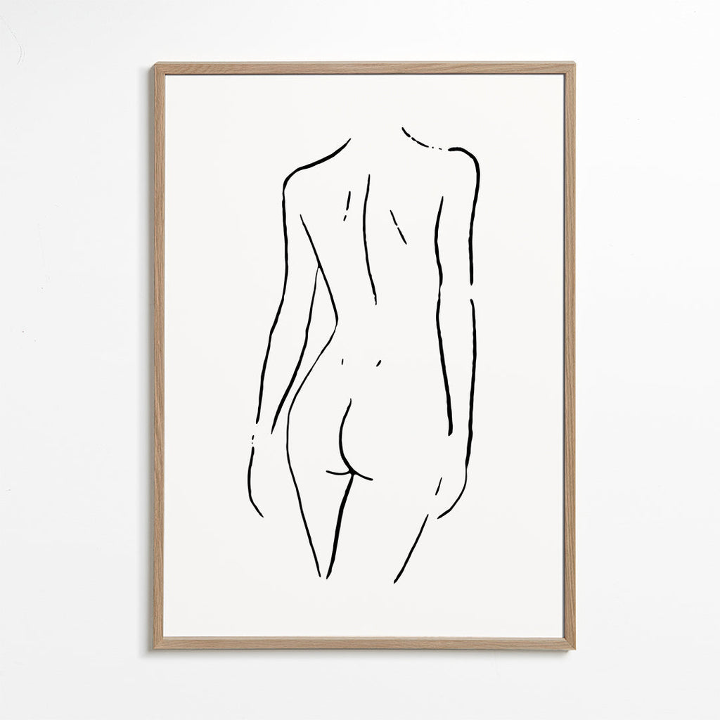 Minimalistisk linjeillustration af krop