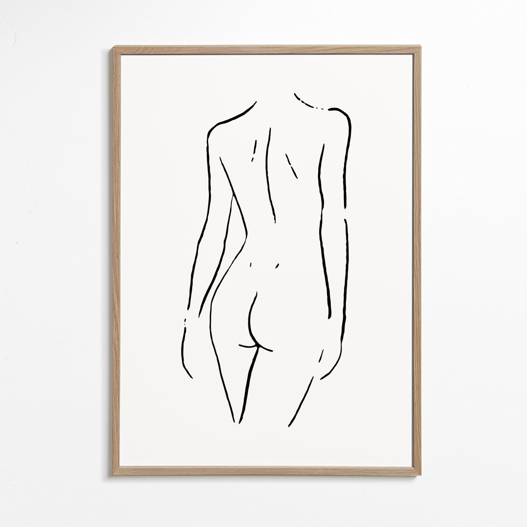 Minimalistisk linjeillustration af krop