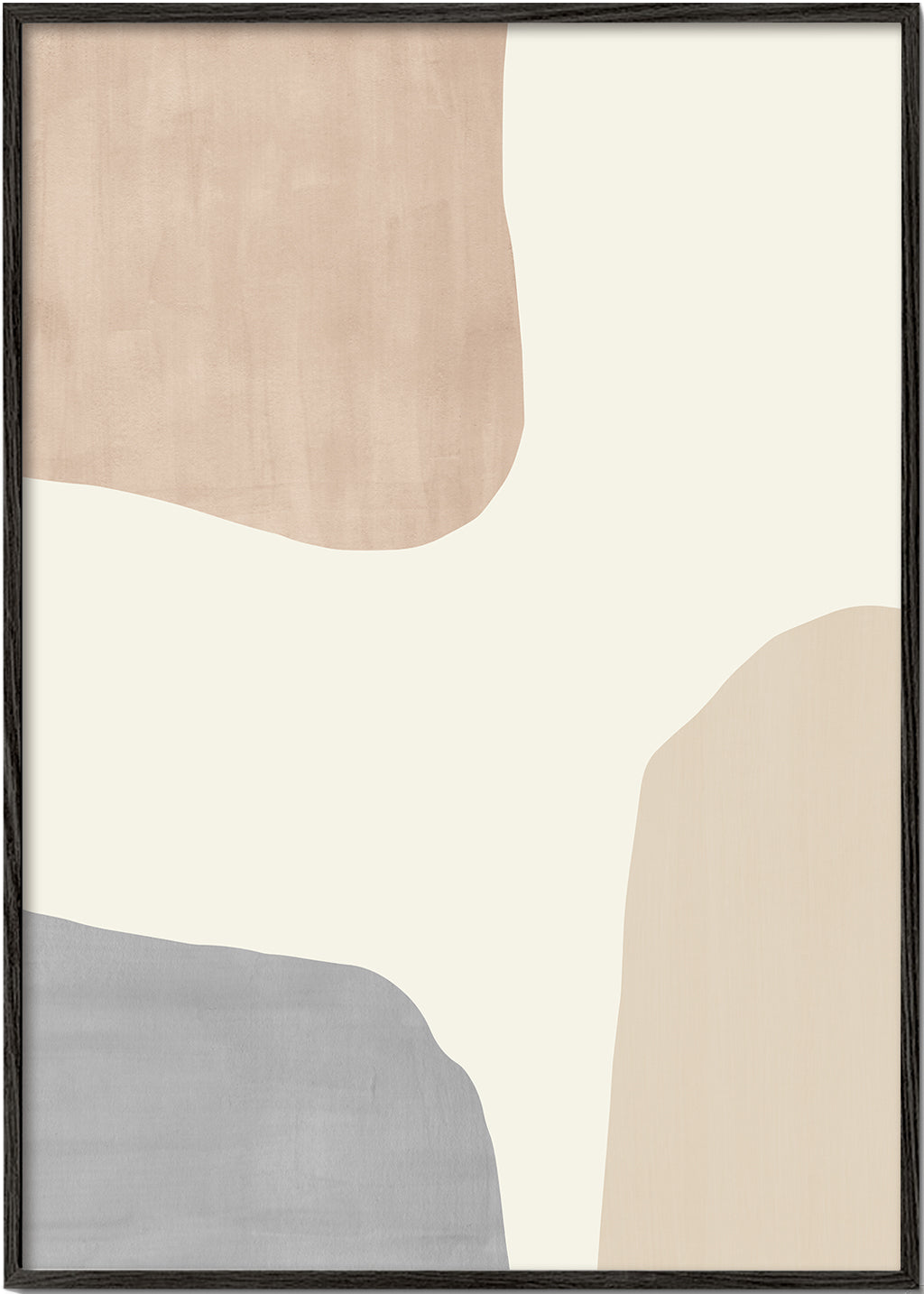 Abstrakt billede med beige organiske former