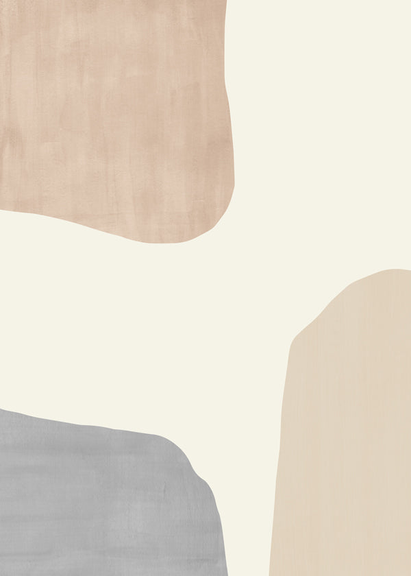 Abstrakt billede med beige organiske former