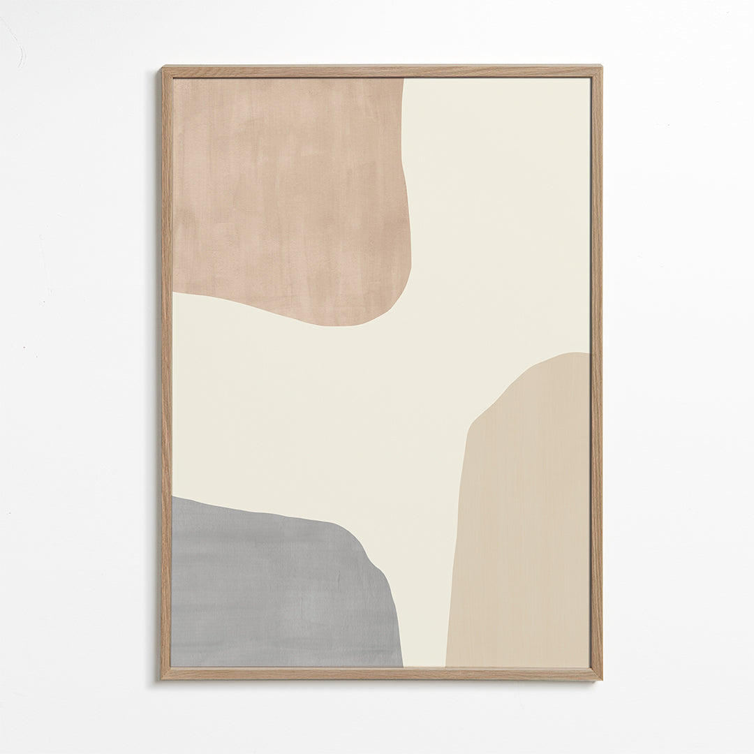 Abstrakt billede med beige organiske former