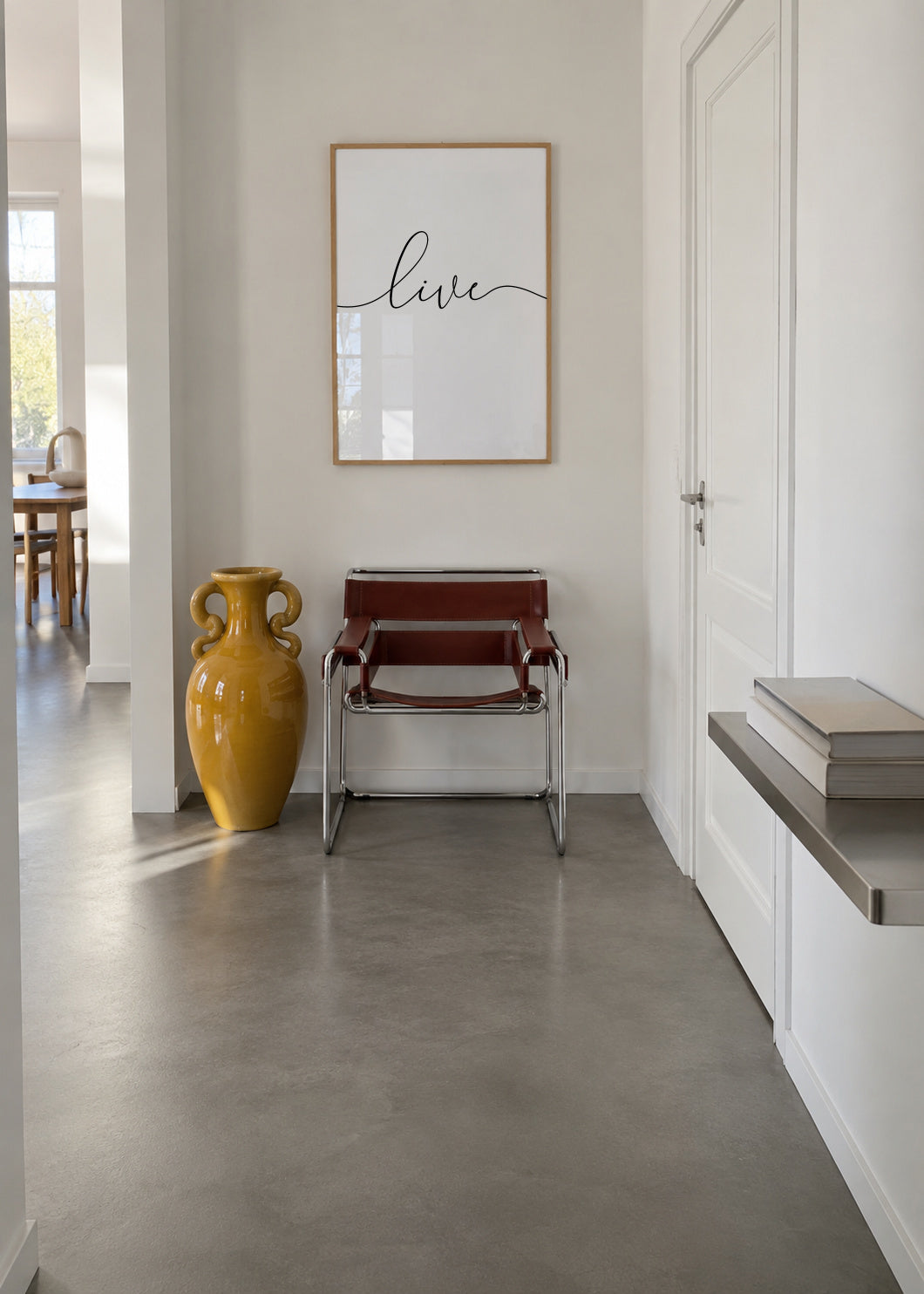 Live - Framed poster in an interior