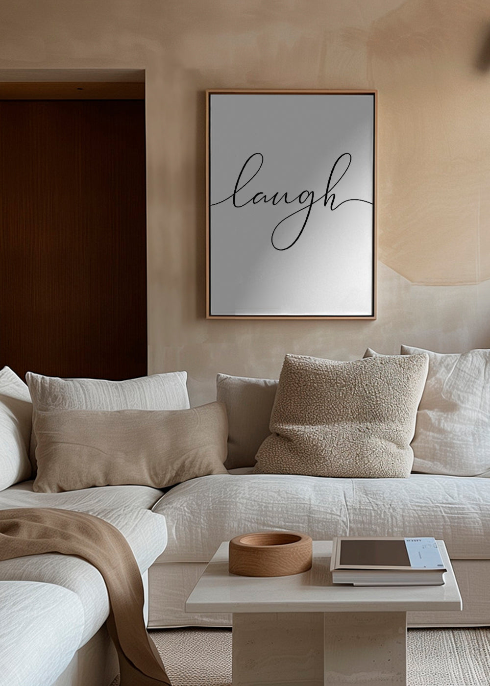 Minimalistisk typografi 'laugh'