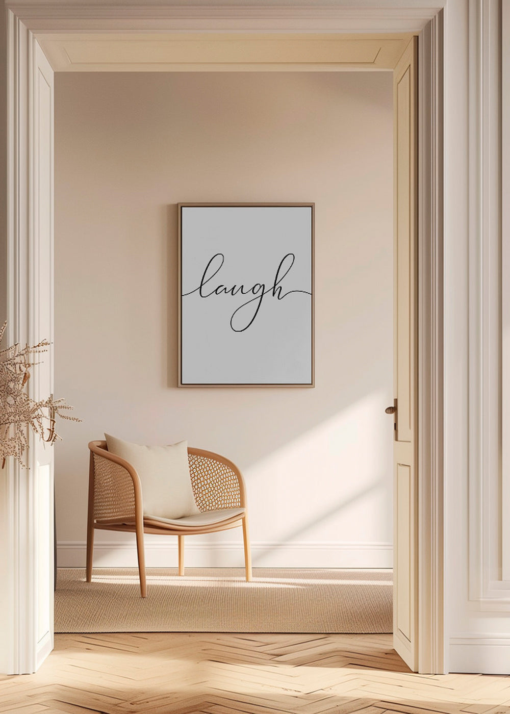 Minimalistisk typografi 'laugh'