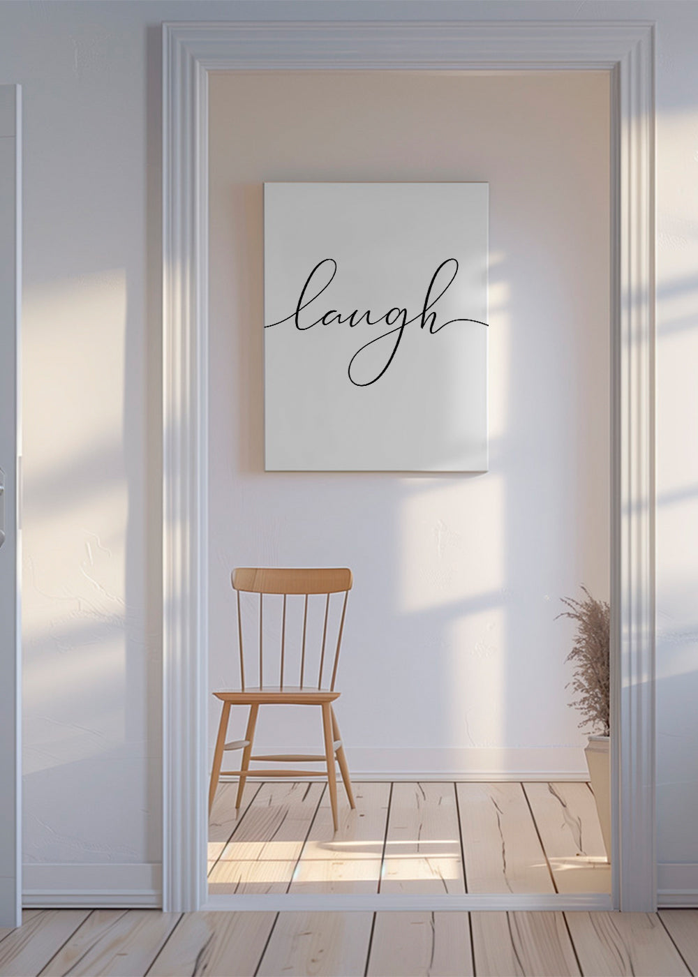 Minimalistisk typografi 'laugh'