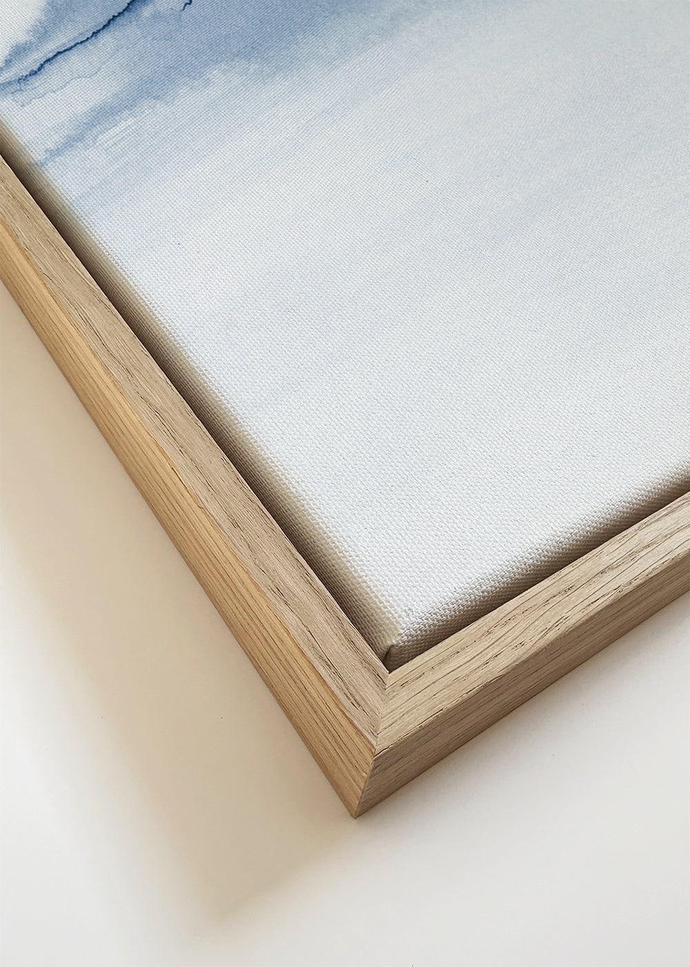 Akvarel landskab blå minimal