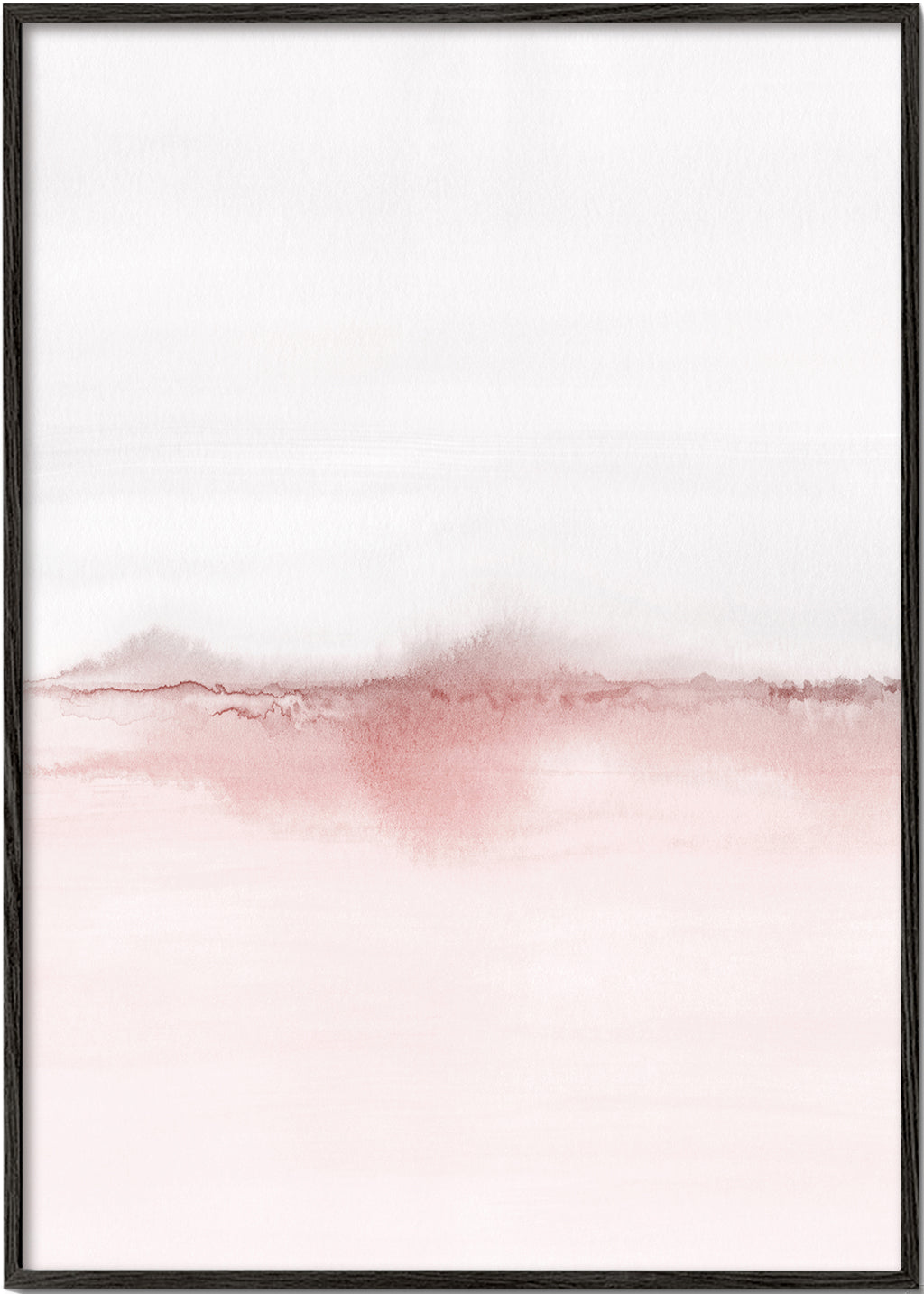 Rosa akvarel landskab kunst