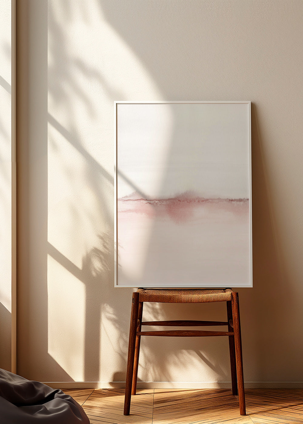 Rosa akvarel landskab kunst