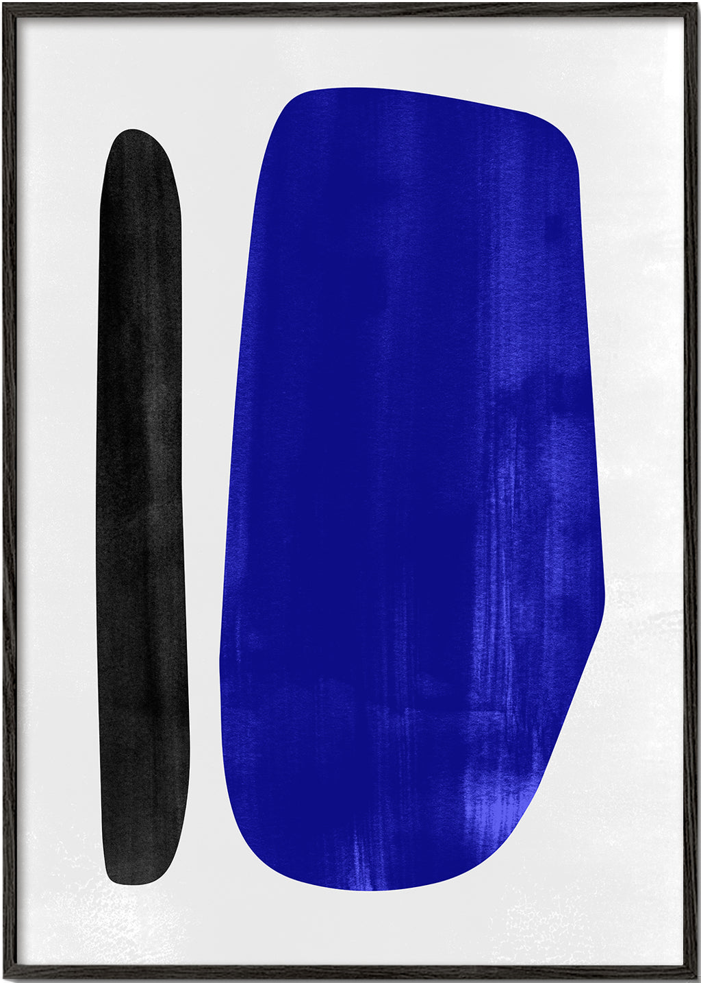 Abstrakt kunst med blå vertikal form