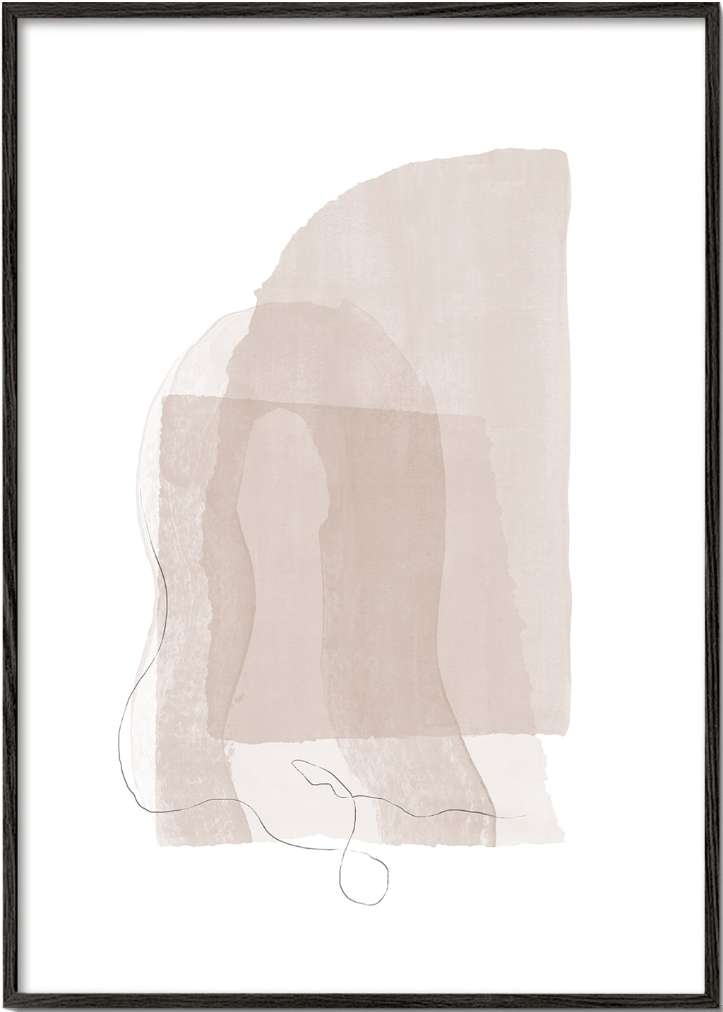 Minimalistisk plakat i neutrale toner med fine streger