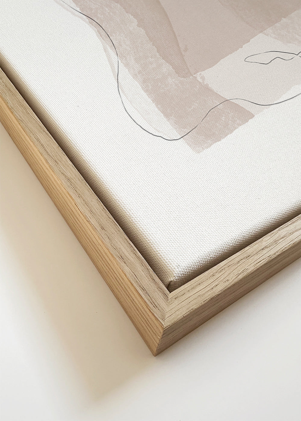 Minimalistisk plakat i neutrale toner med fine streger