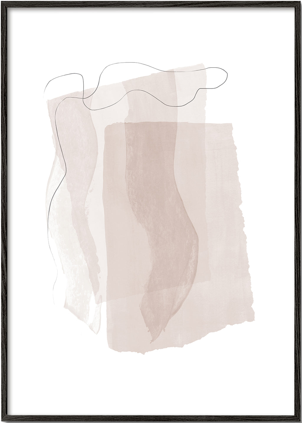 Abstrakt billede med neutrale strøg og minimal linje