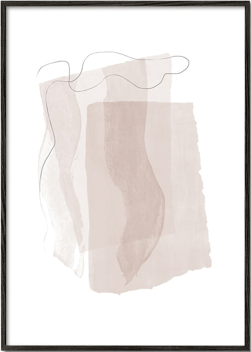 Abstrakt billede med neutrale strøg og minimal linje