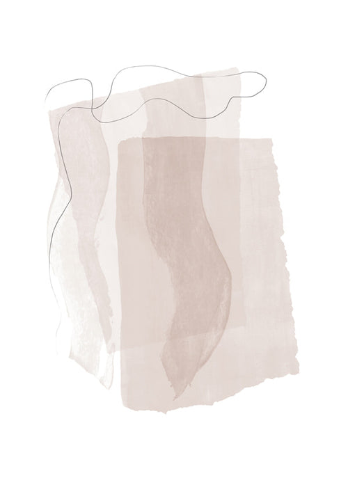 Abstrakt billede med neutrale strøg og minimal linje