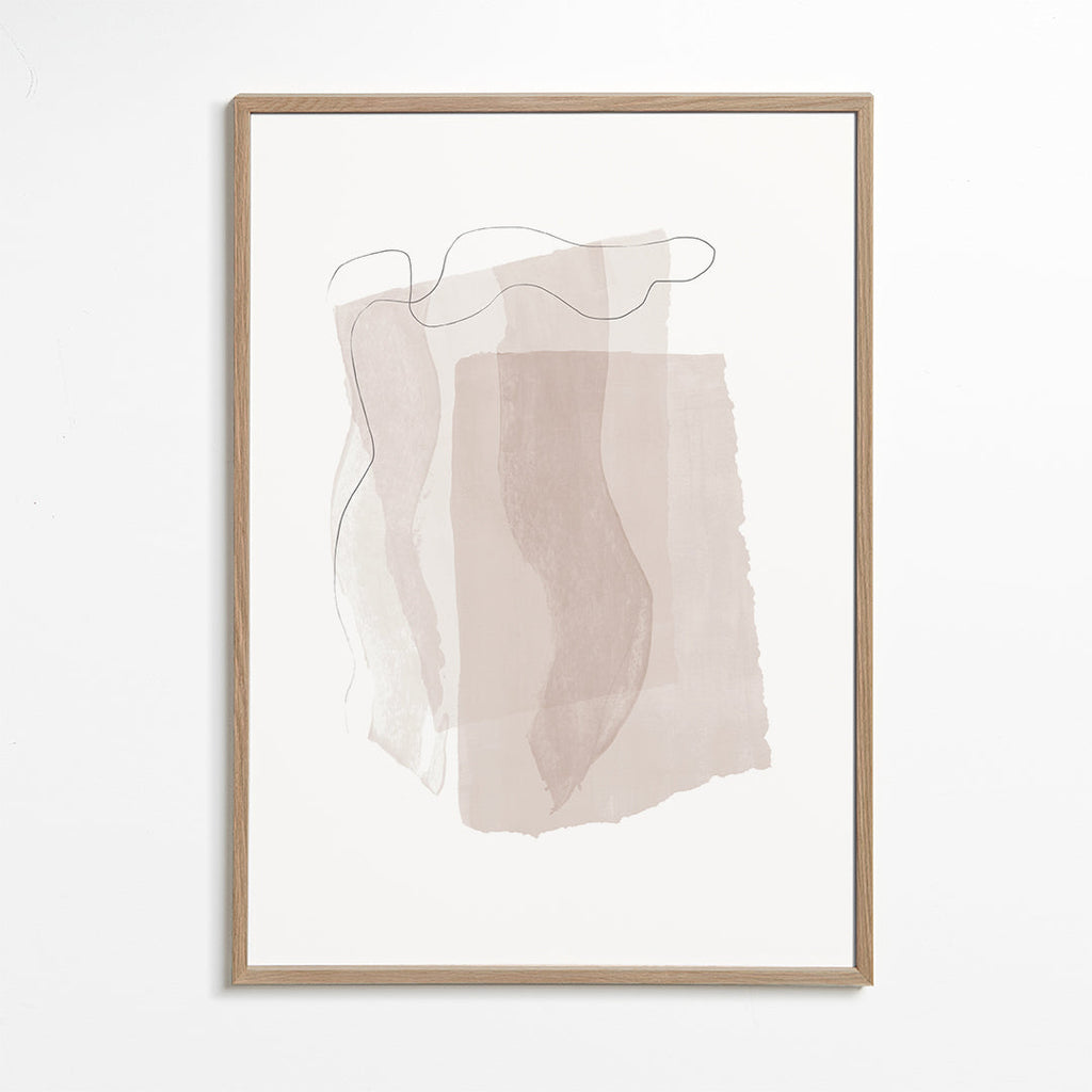 Abstrakt billede med neutrale strøg og minimal linje