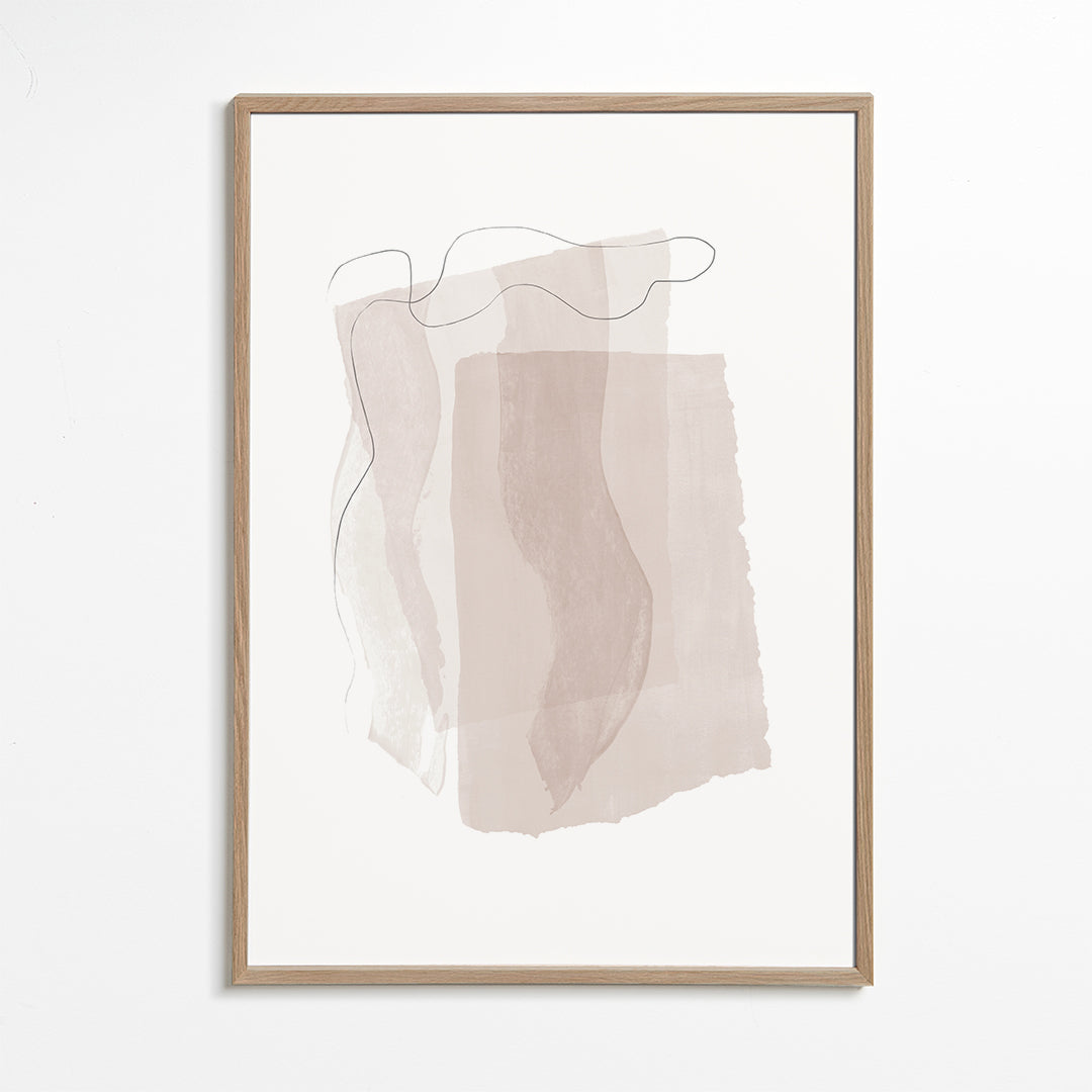 Abstrakt billede med neutrale strøg og minimal linje