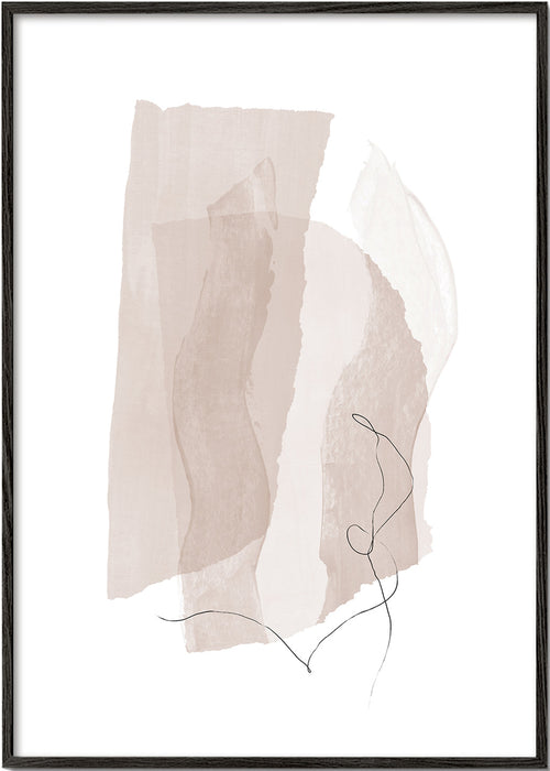 Minimalistisk beige billede med linje